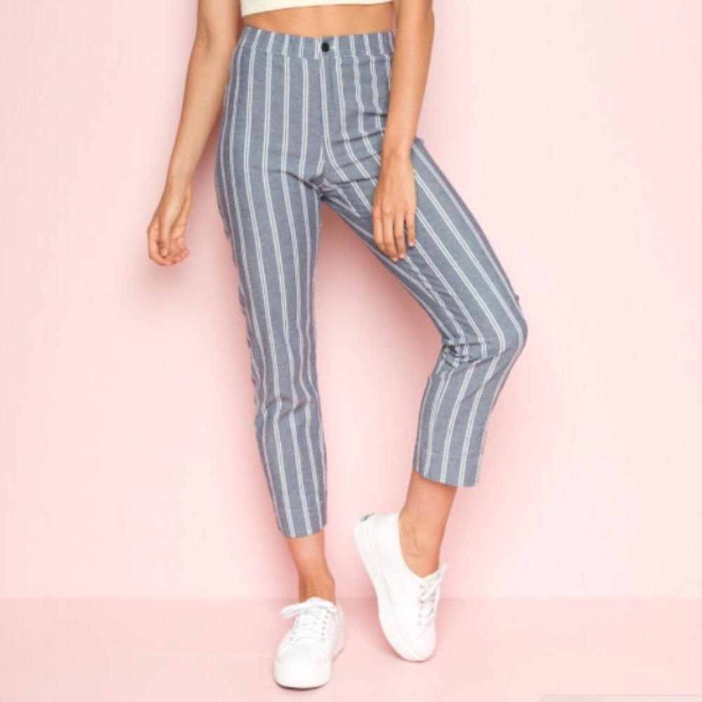 Blue and white stripe Tilden pants